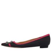 Pre-owned Satin flats Manolo Blahnik Pre-owned , Black , Dames