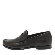 Pre-owned Leather flats Salvatore Ferragamo Pre-owned , Black , Heren