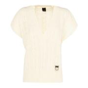 Katoenen Dames Trui Wit Outlet Pinko , White , Dames