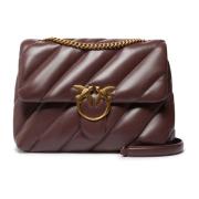 Love Bag Puff Bruin Leer Pinko , Brown , Dames