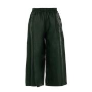 Elegante Wijde Pijp Broek Groen Outlet Pinko , Green , Dames