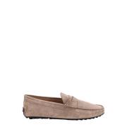 Suede Frontal Saddle Loafers Tod's , Beige , Heren