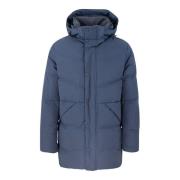 Blauwe Hooded Jas met Ritssluiting Paul & Shark , Blue , Heren