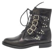 Pre-owned Leather boots Yves Saint Laurent Vintage , Black , Heren