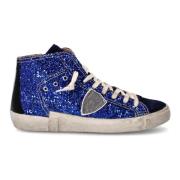 Glitter Blauwe Tennisschoenen Vrouwen Philippe Model , Blue , Dames