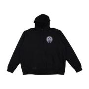 Zwarte Hoodie Parijs Exclusief Chrome Hearts , Black , Heren