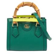 Pre-owned Leather totes Gucci Vintage , Green , Dames