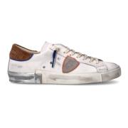 Retro Stijl Wit Cognac Sneakers Philippe Model , White , Heren