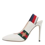 Pre-owned Leather heels Gucci Vintage , White , Dames