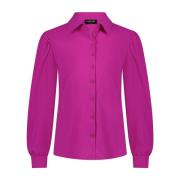 Kersenblouse met pofmouw Lady Day , Pink , Dames