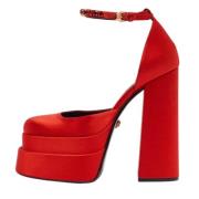 Pre-owned Satin sandals Versace Pre-owned , Red , Dames