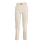 Linnen Damesbroek Zomerstijl Pinko , White , Dames