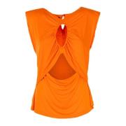 Elegante Zomer Top Rood Oranje Pinko , Orange , Dames