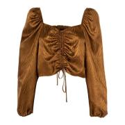 Elegante Bruine Blouse met Lange Mouwen Pinko , Brown , Dames