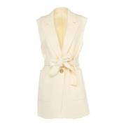 Wollen jas voor dames wit outlet Pinko , White , Dames