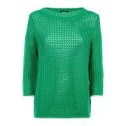 Groene Katoenen Trui voor Vrouwen Tommy Hilfiger , Green , Dames