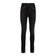 Hoge taille zwarte denim jeans Liu Jo , Black , Dames