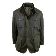 Waxjas Groen Vier Zakken Barbour , Green , Heren