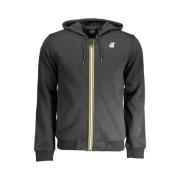 Zwarte Katoenen Hoodie met Rits K-Way , Black , Heren