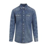 Ocean Blue Shirt Givenchy , Blue , Heren