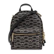 Rugzak met monogram Emporio Armani , Black , Dames