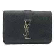 Pre-owned Leather wallets Yves Saint Laurent Vintage , Black , Dames