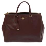 Pre-owned Leather totes Prada Vintage , Red , Dames