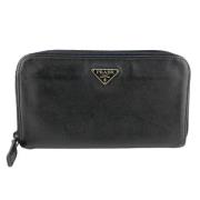 Pre-owned Leather wallets Prada Vintage , Black , Dames