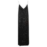 Zwarte Pailletten V-Hals Maxi Jurk The Nina Studio , Black , Dames