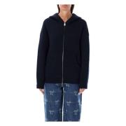 Navy Gebreide Hoodie Aw24 Self Portrait , Blue , Dames