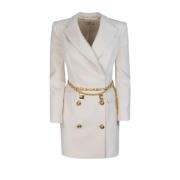 Witte double-breasted jasjurk Elisabetta Franchi , White , Dames