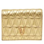 Pre-owned Leather wallets Versace Pre-owned , Yellow , Dames