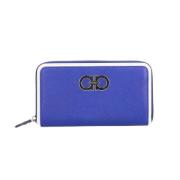 Pre-owned Leather wallets Salvatore Ferragamo Pre-owned , Blue , Dames