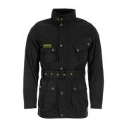 Stijlvolle Zwarte Katoenen Jas Barbour , Black , Heren