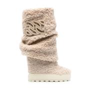 Beige Laarzen met Plateauhak Casadei , Beige , Dames