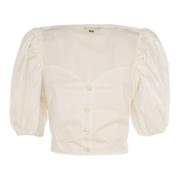 Elegante witte zomerblouse Fracomina , White , Dames