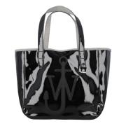 Zwarte Gecoate Denim Tote Tas JW Anderson , Black , Dames