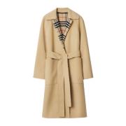 Omkeerbare wollen jas met ruitenvoering Burberry , Beige , Dames