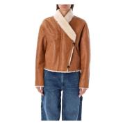 Shearling Cropped Jacket Cinnamon Aw24 Isabel Marant , Brown , Dames