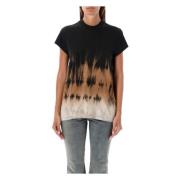 Zwart Tie-Dye T-shirt Terra Aw24 Rick Owens , Black , Dames