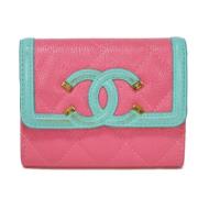 Pre-owned Leather wallets Chanel Vintage , Pink , Dames