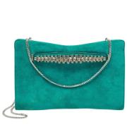 Pre-owned Suede clutches Jimmy Choo Pre-owned , Green , Dames