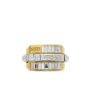 Kristal Metalen Ring met Strass Versace , Yellow , Heren