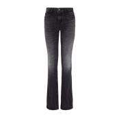 Zwarte Slim-Fit Jeans met Zijwelt Detail Armani Exchange , Black , Dam...