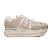 Python-effect Leren Sneakers Beige Premiata , Beige , Dames