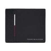 Zwarte Leren Portemonnee Sportief Casual Tommy Hilfiger , Black , Here...