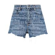 Bite Short Shredded Logo Alexander Wang , Blue , Dames