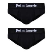 Twee-Pack Briefs Palm Angels , Black , Heren