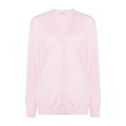 Roze Roze Wol V-Hals Trui MRZ , Pink , Dames