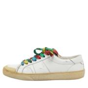 Pre-owned Leather sneakers Yves Saint Laurent Vintage , White , Dames